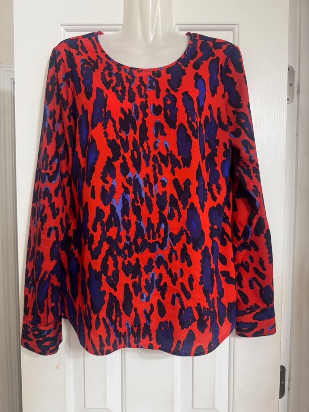 The Limited Red and Black Animal-Print Long Sleeve Top